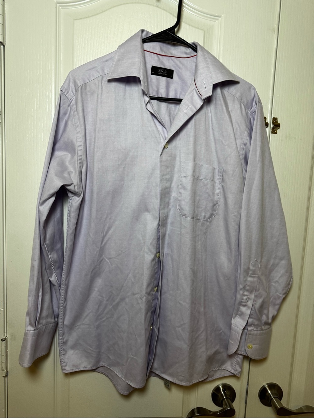Eton Ganghester 1928 Light Purple Herringbone Dress Shirt Mens 15.5 39 Cotton